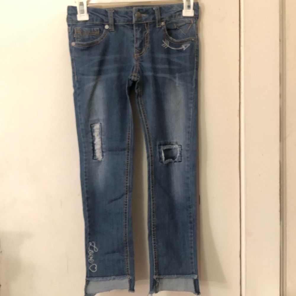Blue detail little girl jeans sz 8